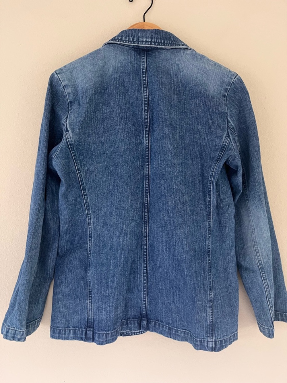 Liz Clairborn Vintage Womens Denim Jacket S/M 90s Y2K Chore Utility Barn Pockets - Picture 4 of 11